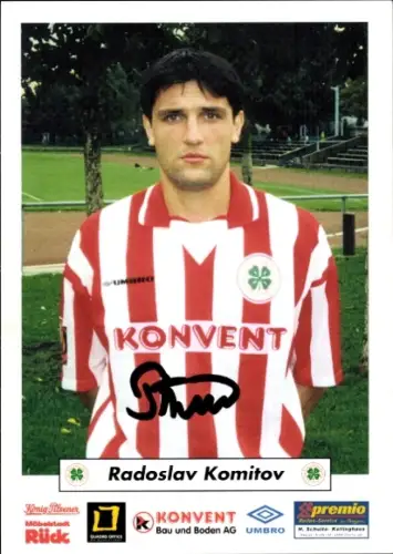 Autogrammkarte Fußballer Radoslav Komitov, Rot Weiß Oberhausen, Autogramm