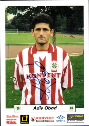 Autogrammkarte Fußballer Adis Obad, Rot Weiß Oberhausen, Autogramm
