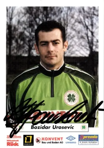 Autogrammkarte Fußballer Bozidar Urosevic, Rot Weiß Oberhausen, Autogramm