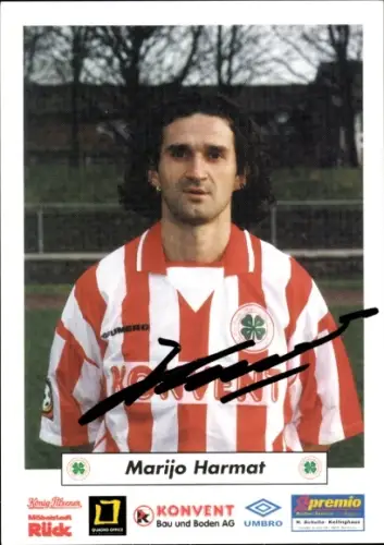Autogrammkarte Fußballer Marijo Harmat, Rot Weiß Oberhausen, Autogramm