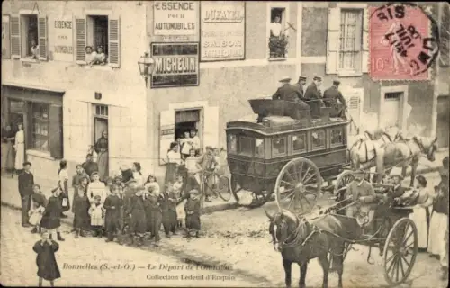 CPA Bonnelles Yvelines, Départ de Omnibus