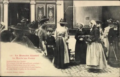CPA Morvan Nièvre, Marché aux Poulets