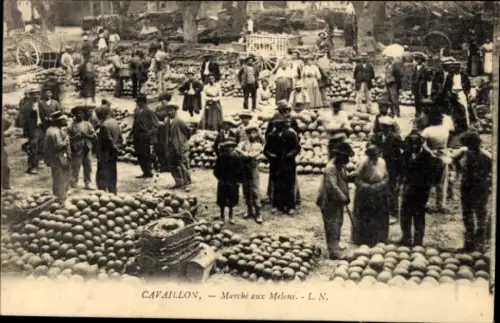 CPA Cavaillon Vaucluse, Marché aux Melons