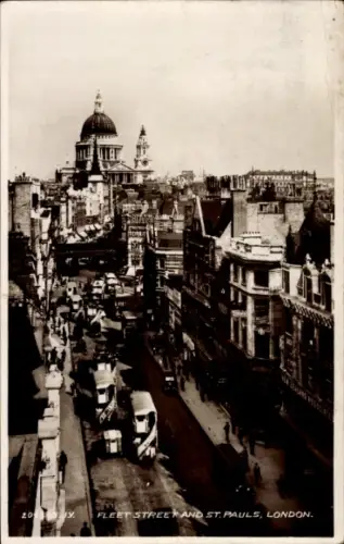 Ak London City England, Fleet Street and St. Pauls