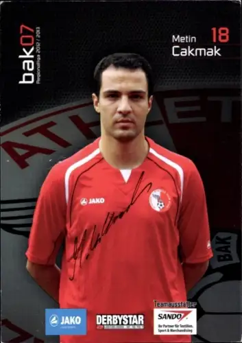 Autogrammkarte Fußballspieler Metin Cakmak, Autogramm