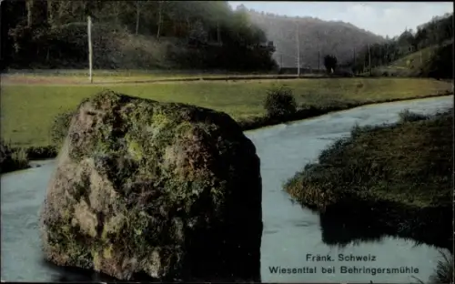 Ak Wiesenttal Fränkische Schweiz, Adlerstein, Wasserlauf, Felsen, Wiesenttal, Behringersmühle