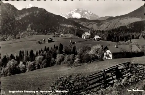 Ak Ettenberg Marktschellenberg in Oberbayern, Wallfahrtskirche Mariä Heimsuchung, Bergdörflein  W