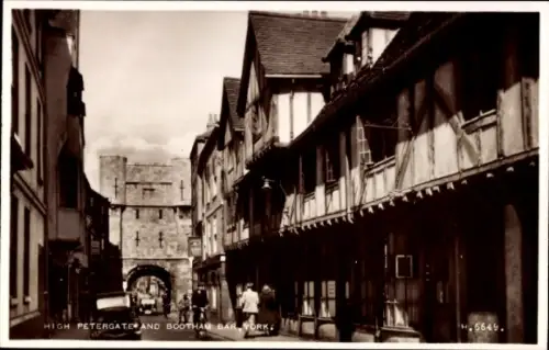 Ak York Yorkshire England, High Petergate and Bootham Bar