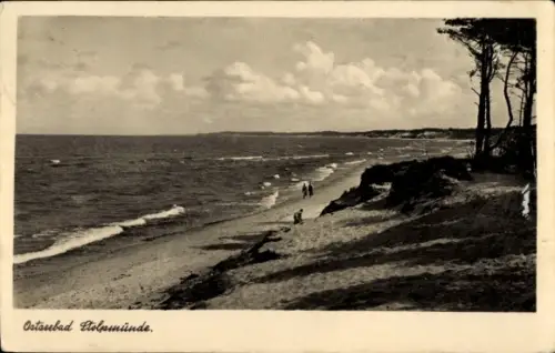 Ak Ustka Stolpmünde Pommern, Strand