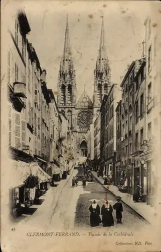 Ak Clermont Ferrand Puy de Dôme, Blick zur Kathedrale