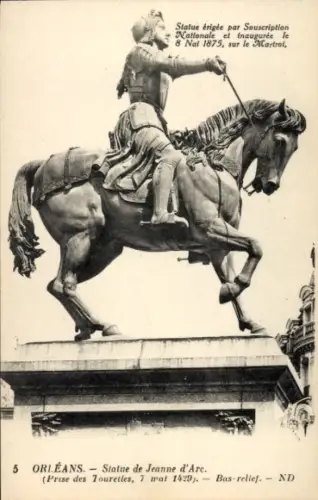 Ak Orléans Loiret, Statue der Jeanne d’Arc