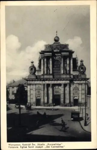 Ak Warszawa Warschau Polen, Kirche des Heiligen Josef der Karmeliter