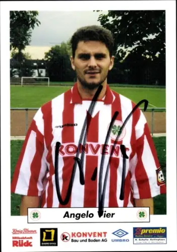 Autogrammkarte Fußballer Angelo Vier, Rot-Weiß Oberhausen, Autogramm