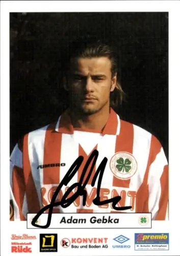 Autogrammkarte Fußballer Adam Gebka, Rot Weiß Oberhausen, Autogramm