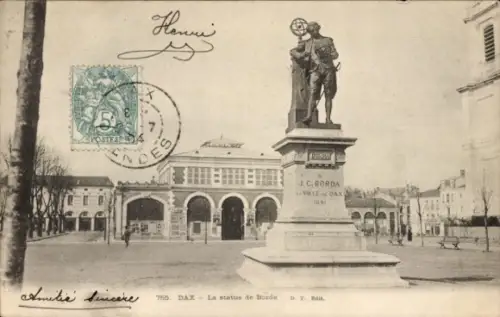 Ak Dax Landes, Statue von J.C. Borda,  Architektur,  von  freundlich, nostalgisch