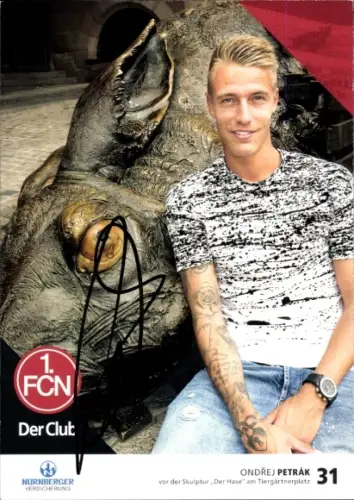 Autogrammkarte Fußballer Ondrej Petrak, 1. FC Nürnberg, Autogramm