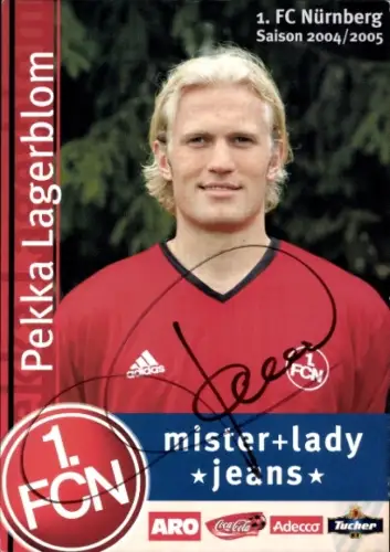 Autogrammkarte Fußballer Pekka Lagerblom, 1. FC Nürnberg, Autogramm