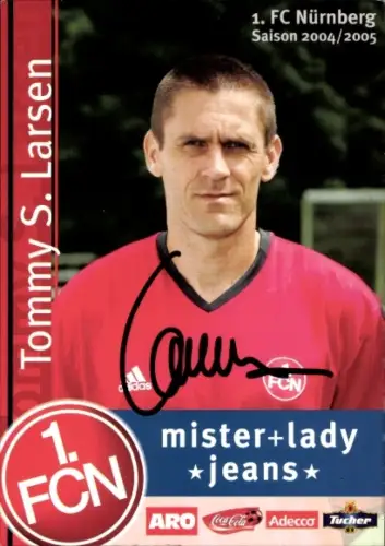Autogrammkarte Fußballer Tommy Svindal Larsen, 1. FC Nürnberg, Autogramm
