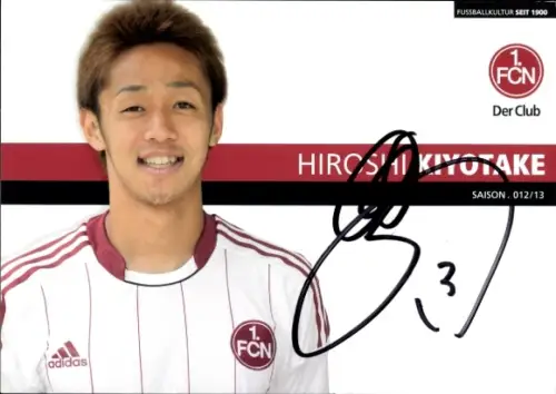 Autogrammkarte Fußballer Hiroshi Kiyotake, 1. FC Nürnberg, Autogramm