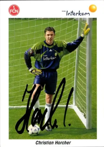 Autogrammkarte Fußballer Christian Horcher, 1. FC Nürnberg, Autogramm