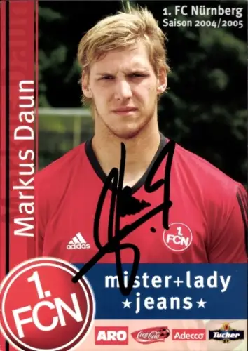 Autogrammkarte Fußballer Markus Daun, 1. FC Nürnberg, Autogramm
