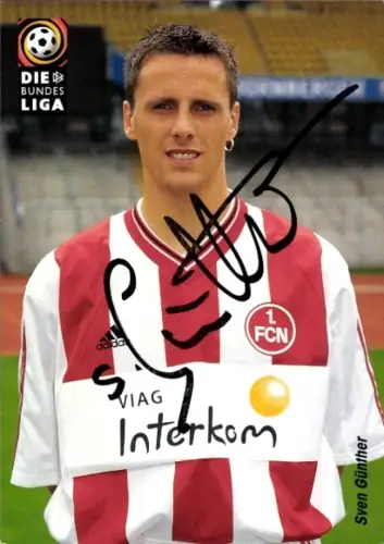 Autogrammkarte Fußballer Sven Günther, 1. FC Nürnberg, Autogramm