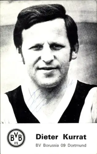Autogrammkarte Fußballer Dieter Kurrat, Borussia Dortmund