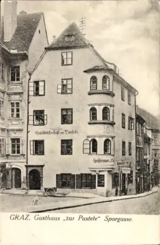 Ak Graz Steiermark, Gasthaus zur Pastete, Sporgasse