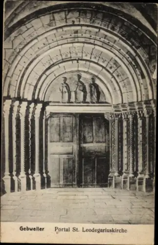 Ak Guebwiller Gebweiler Elsass Haut Rhin, Portal St. Leodegariuskirche