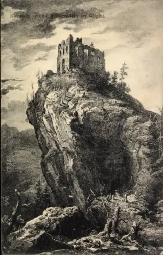 Ak Pfronten im Allgäu Bayern, Burg Falkenstein, Ruine