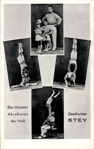 Ak Die kleinsten Akrobaten der Welt, Geschwister Stey