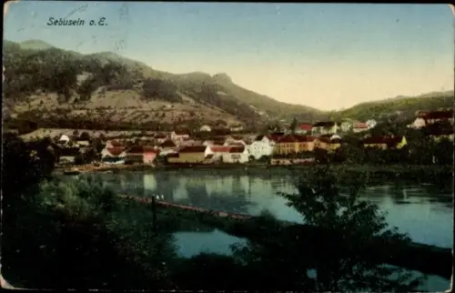 Ak Sebuzín Sebusein Elbe Region Aussig, Gesamtansicht