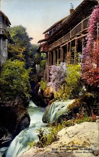 Ak Aix les Bains Savoie, das malerische Bavois, Blick auf alte Mühlen