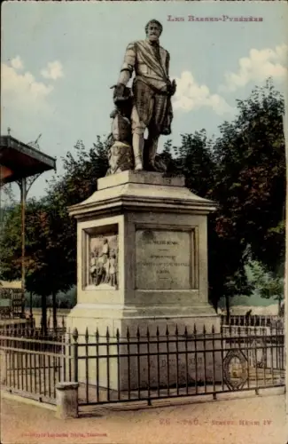 CPA Pau Pyrénées-Atlantiques, Statue Henri IV.