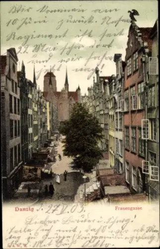 Ak Gdańsk Danzig, Frauengasse