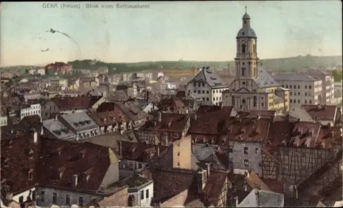Ak Gera in Thüringen, Blick vom Rathausturm