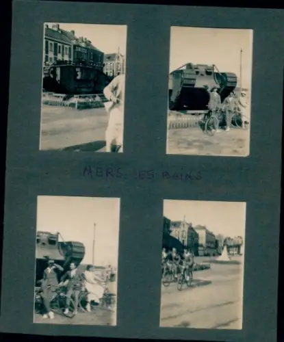 Foto Mers les Bains Somme, Panzer-Monument, Radfahrer