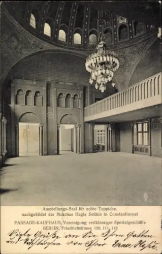 Ak Berlin Mitte, Friedrichstraße 110-112, Passage-Kaufhaus, Ausstellungssaal für echte Teppiche