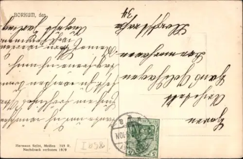 Ak Nordseebad Borkum in Ostfriesland, Leuchtturm in Betrieb