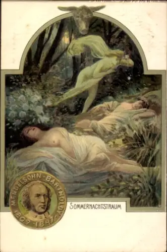 Präge Litho Mendelsohn-Bartholdy, Komponist, Sommernachtstraum