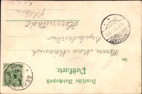 Künstler Ak Jander, Carl, Berlin Mitte, Bahnhof Friedrichstraße bei Nacht, Regen