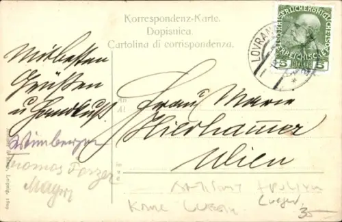 Ak Lovrana Lovran Laurana Kroatien, Panorama, Signatur Karl Lueger, Bürgermeister von Wien