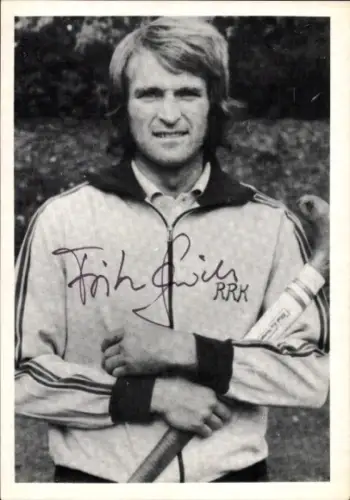 Autogrammkarte Hockeyspieler Fritz Schmidt, Autogramm