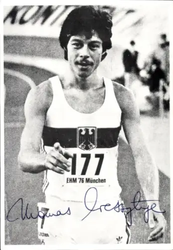 Autogrammkarte Leichtathlet Thomas Wessinghage, Autogramm