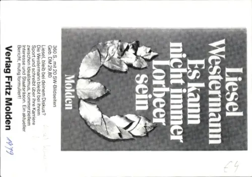 Autogrammkarte Leichtathletin Liesel Westermann, Diskuswerferin, Autogramm