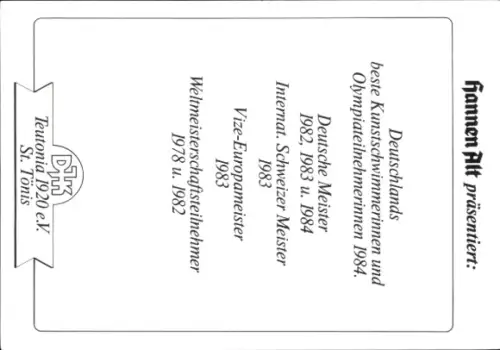 Autogrammkarte Kunstschwimmerinnen Gerlind Scheller und Gudrun Hänisch, Autogramme