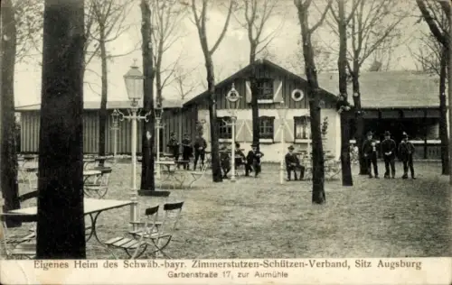 Ak Augsburg in Schwaben, Eigenes Heim des Schwäbisch bayr. Zimmerstutzen-Schützen-Verband