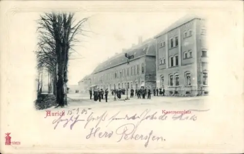 Ak Aurich in Ostfriesland, Kasernenplatz