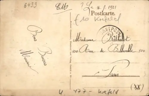 Ak Uerdingen Krefeld am Niederrhein, Roonstraße