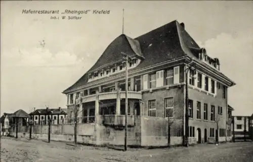 Ak Krefeld am Niederrhein, Hafenrestaurant Rheingold